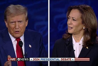 Trump and Harris at the debate.