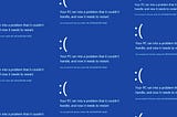 Blue screen of death, brag document, designing tables for small screens