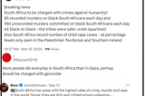 Is South Africa to be Charged with Crimes Against Humanity?