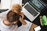 Woman sitting in front of her computer