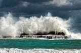 Green and White Tidal Waves