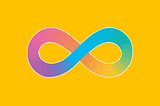 The neurodiversity pride symbol, a rainbow infinity symbol, on a white background.