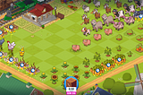 The displayed screen shows the Discord game, Farm Merge Valley, which is literally just a game where you obsessively merge animals and crops to get more items and move up levels.