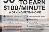 Best 50 Ways to Earn $100/Min by Doing Work From Home