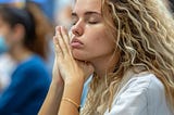 A girl praying