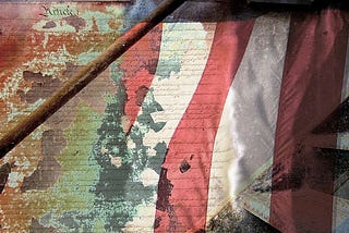 Tattered and faded American flag and Constitution — Image by cgrape from Pixabay