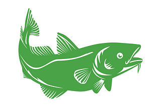 Graphic image of green fish