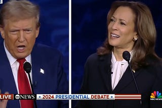 Image from the 2024 Presidential Debate on ABC News, September 10th