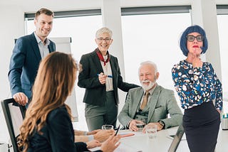 Multi-generational workers in an office setting