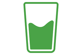 Green half full glass graphic