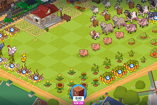 The displayed screen shows the Discord game, Farm Merge Valley, which is literally just a game where you obsessively merge animals and crops to get more items and move up levels.