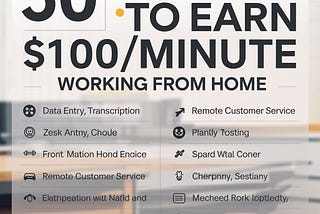 Best 50 Ways to Earn $100/Min by Doing Work From Home