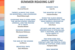 My 2024 Summer Reading & Music Lists