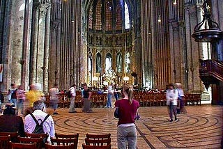 labyrinth in Chartres cathedral France