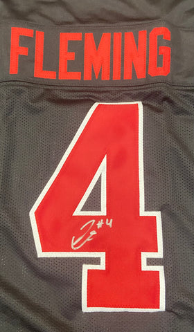 Julian Fleming Autographed OSU Black Custom Jersey