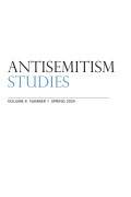 Antisemitism Studies cover