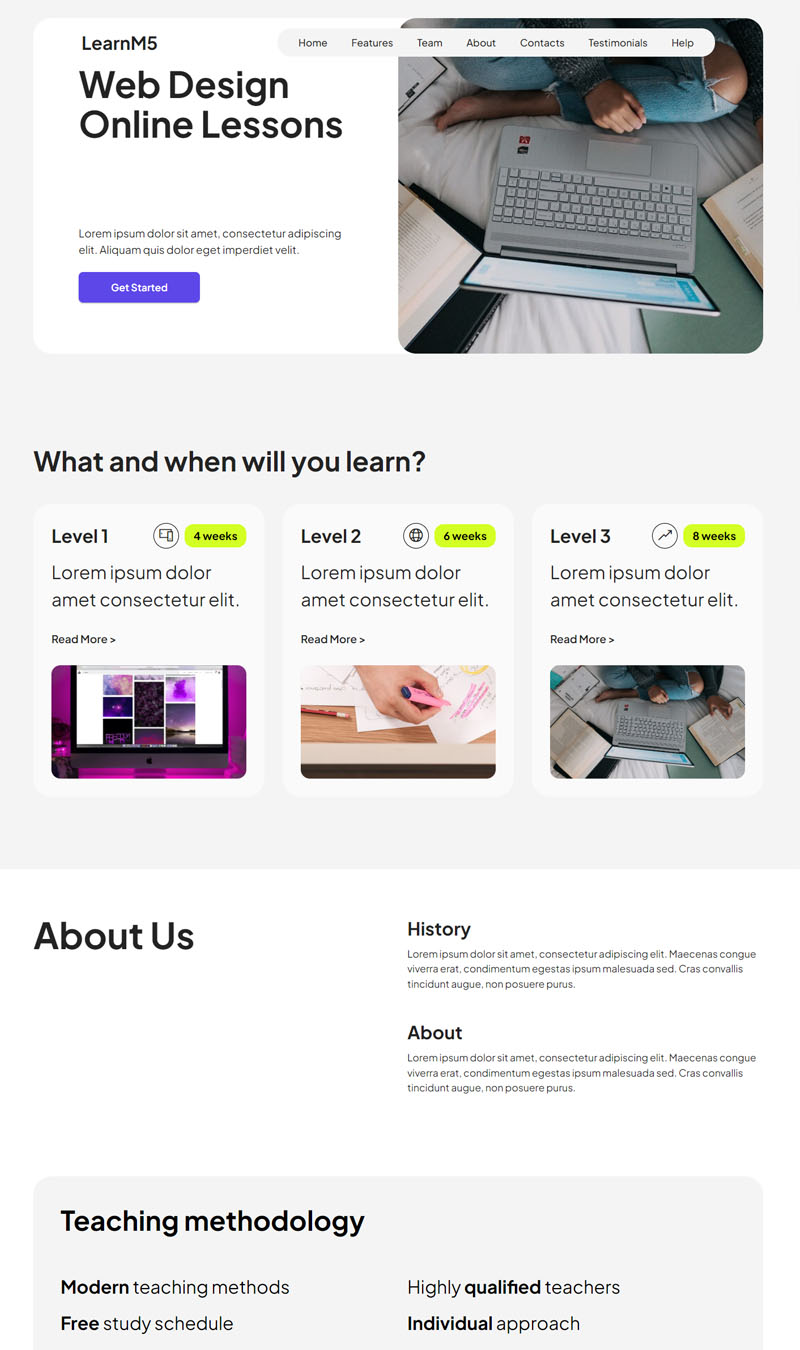 Web Design Online Lessons