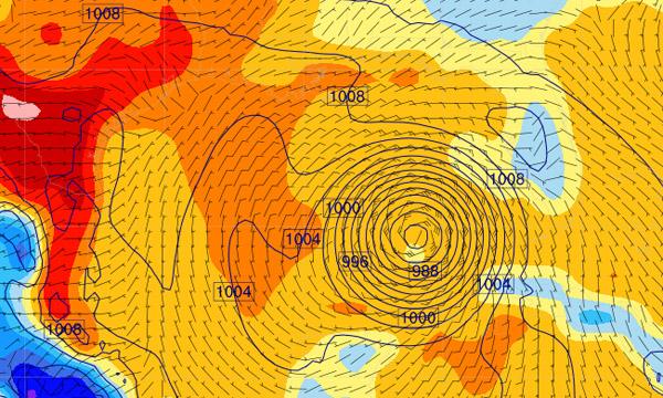 An example of a WRF-ARW plot with several overlays