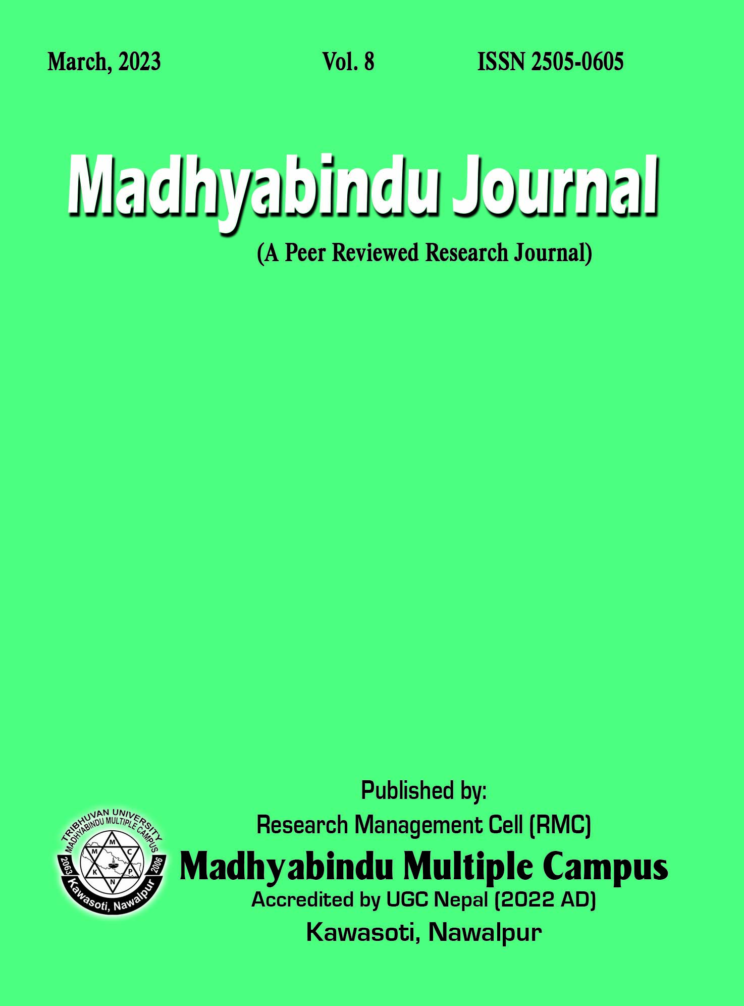 Cover Madhyabindu Journal