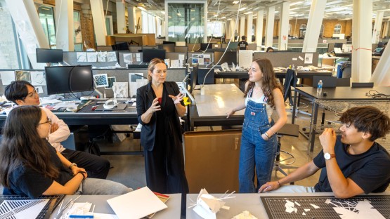 Students work in Milstein Hall.