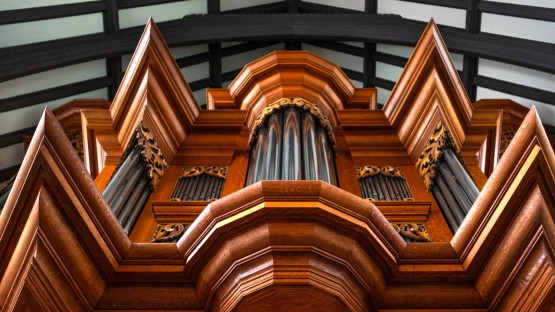 Pipe organ in Anabel Taylor Hall.