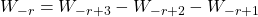 W_{-r}=W_{-r+3}-W_{-r+2}-W_{-r+1}