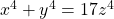 x^{4}+y^{4}=17z^{4}