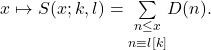 x\mapsto S(x;k,l)=\underset{n\equiv l[k]}{\sum\limits_{ n \leq x}} D(n).