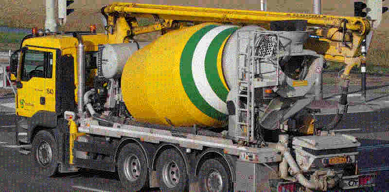 a cement mixing truck