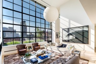 $11.75 Million, 456 W 19th St.: You’ll enjoy “brilliant light” and “sweeping panoramas” from a wall of casement windows in the double-height living room of this 4,100-square-foot duplex penthouse. If you still need more sun, an “enormous” wrap terrace with “multiple” seating areas lets you gaze upon the High Line, the Hudson and out across the Manhattan skyline. The three-bedroom, 3¹/₂-bathroom home, set in a LEED-certified boutique condo, features custom fixtures and Miele and Sub-Zero appliances in the open kitchen and a “sun-drenched” upstairs master suite with a private terrace, walk-in closet and bathroom with steam shower and deep soaking tub. Agent: Richard Orenstein, Halstead Property, 212-381-4248