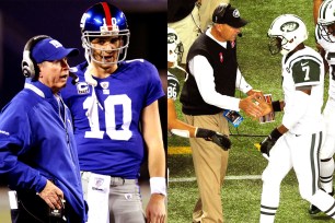 Tom Coughlin, Eli Manning, Rex Ryan, Geno Smith