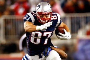 Rob Gronkowski at Patriots practice