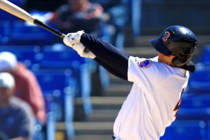 Binghamton Mets outfielder Matt Clark