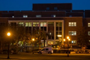 The scene at Strozier Library at Florida State University after police responded to the shooting.