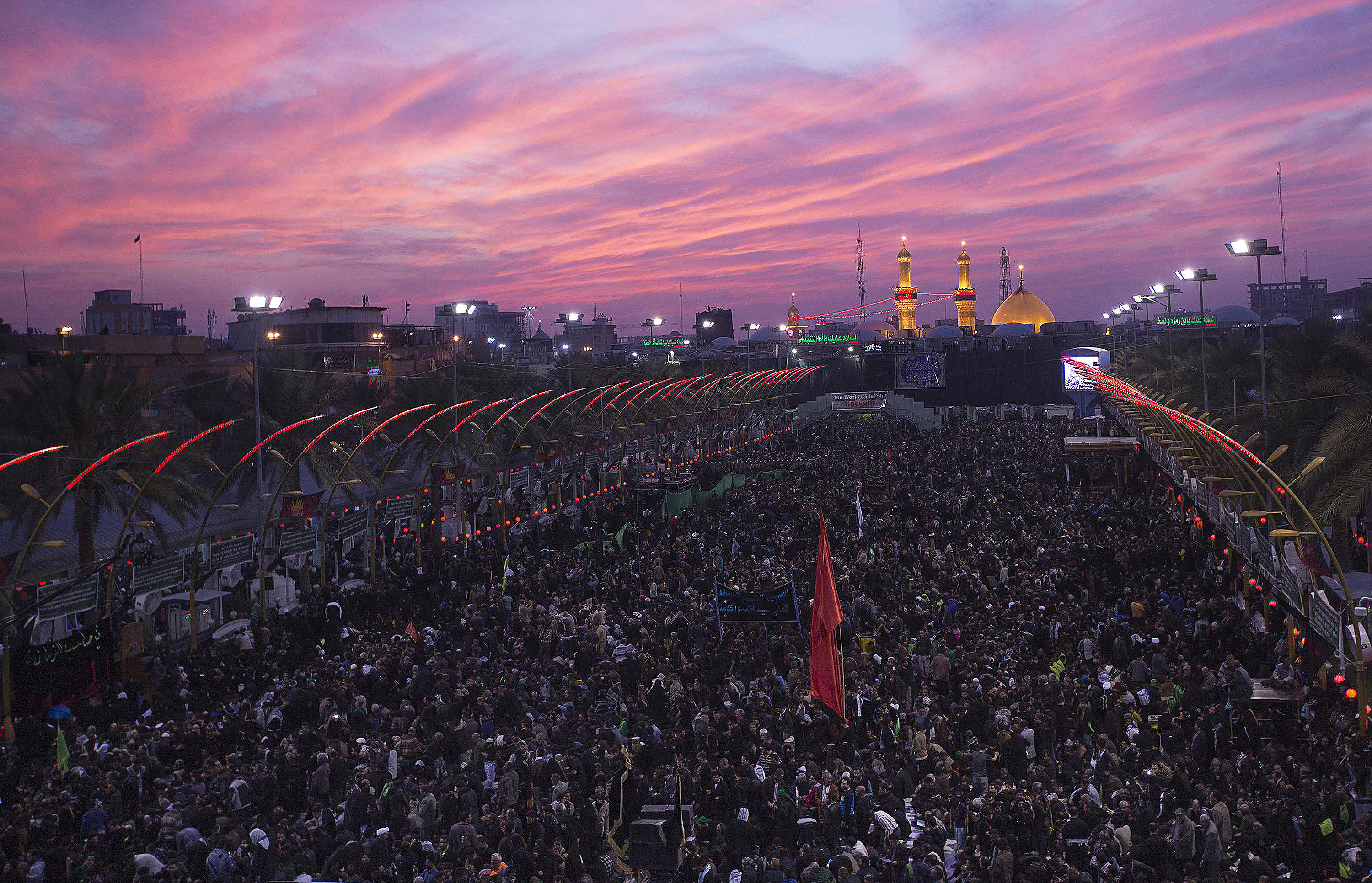 Shi’ite Muslim pilgrims gather as they commemorate Arbain in Kerbala