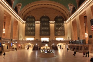 Grand Central Station moments before the last train leaves.