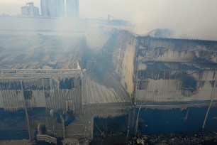 Scene of a warehouse fire in Brooklyn on Feb. 1.