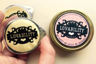 Lovability condoms come in a stylish tin.