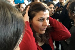 Vahideh Rasekhi is seen at JFK Airport on Jan. 29