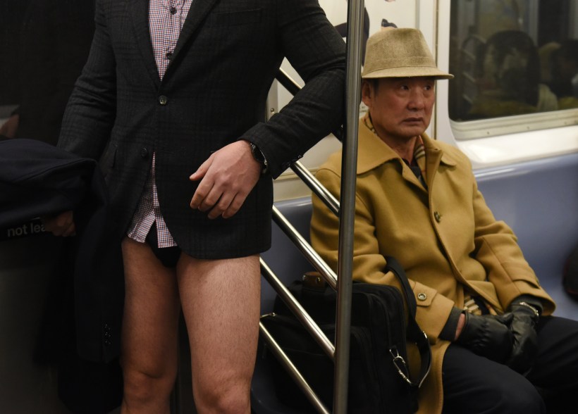 Straphangers brave cold for 'No Pants Subway Ride'