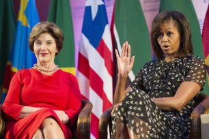 Laura Bush and Michelle Obama