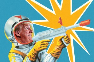 Donald Trump in a space suit (illustration)