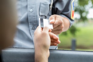 A man is pulled over police