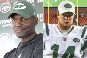 Todd Bowles and Sam Darnold