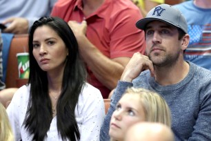 Olivia Munn and Aaron Rodgers in 2016