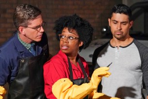 Diona Reasonover with "NCIS" co-stars Brian Dietzen and Wilmer Valderrama.