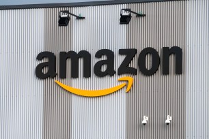 Amazon logo on warehouse