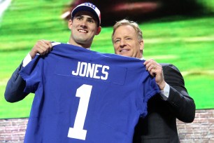 Daniel Jones and Roger Goodell