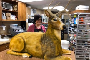 A bakery in East Earl, Pa., recently crafted a life-size, deer-shaped wedding cake for a couple who married last Saturday.