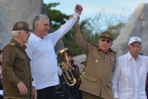 Cuban president Miguel Diaz-Canel (second left)